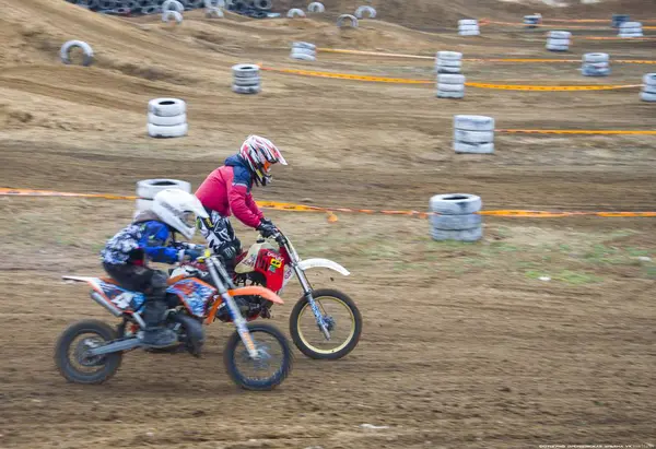 Competições Motocross Temirtau 2017 Ano Cidade Karaganda Cazaquistão — Fotografia de Stock