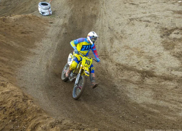 Competições Motocross Temirtau 2017 Ano Cidade Karaganda Cazaquistão — Fotografia de Stock