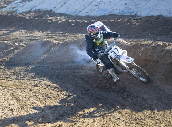 Competições Motocross Temirtau 2017 Ano Cidade Karaganda Cazaquistão — Fotografia de Stock