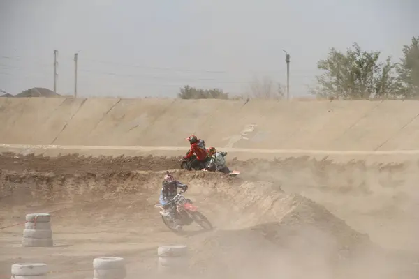 Concursos Motocross Temirtau 2017 Año Ciudad Karaganda Kazajstán —  Fotos de Stock