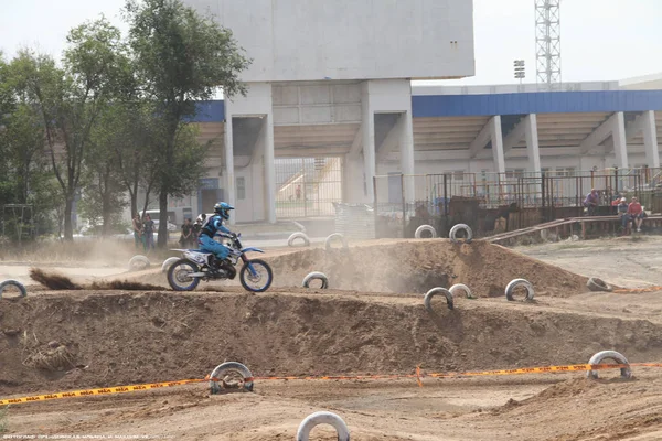 Motokrosové Soutěže Temirtau 2017 Rok Město Karaganda Kazachstán — Stock fotografie