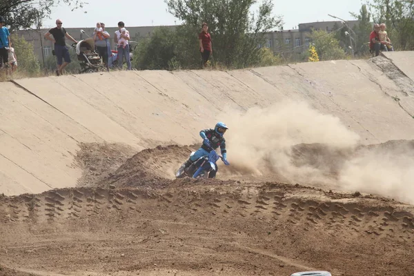 Motocross Versenyek Temirtauban 2017 Karaganda Városában Kazahsztán — Stock Fotó