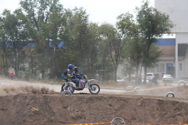 Competições Motocross Temirtau 2017 Ano Cidade Karaganda Cazaquistão — Fotografia de Stock