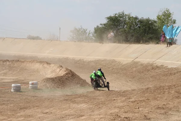 Competições Motocross Temirtau 2017 Ano Cidade Karaganda Cazaquistão — Fotografia de Stock