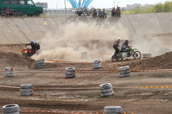 Motokrosové Soutěže Temirtau 2017 Rok Město Karaganda Kazachstán — Stock fotografie