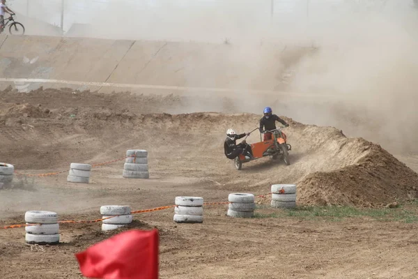 Competições Motocross Temirtau 2017 Ano Cidade Karaganda Cazaquistão — Fotografia de Stock