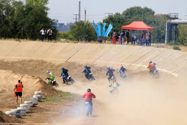 Competições Motocross Temirtau 2017 Ano Cidade Karaganda Cazaquistão — Fotografia de Stock