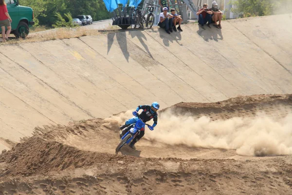 Temirtau Daki Motokros Müsabakaları 2017 Yılındaydı Karaganda Kazakistan — Stok fotoğraf