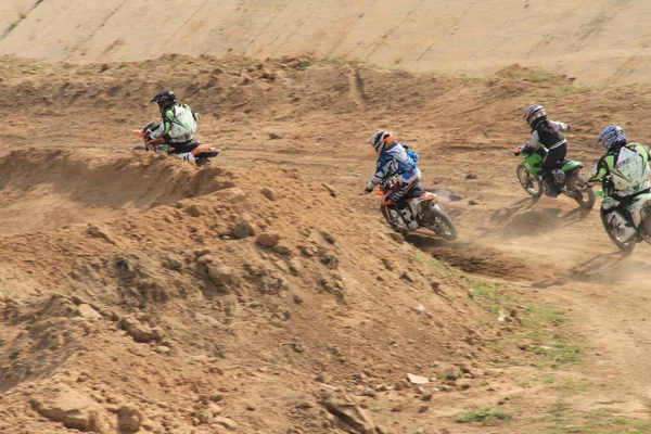 Temirtau Daki Motokros Müsabakaları 2017 Yılındaydı Karaganda Kazakistan — Stok fotoğraf