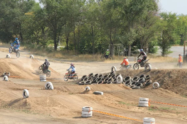 Motocross Wettbewerbe Temirtau 2017 Jahr Die Stadt Karaganda Kasachstan — Stockfoto