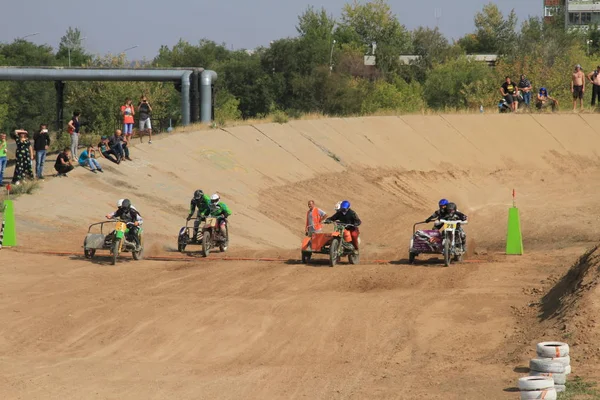 Competições Motocross Temirtau 2017 Ano Cidade Karaganda Cazaquistão — Fotografia de Stock