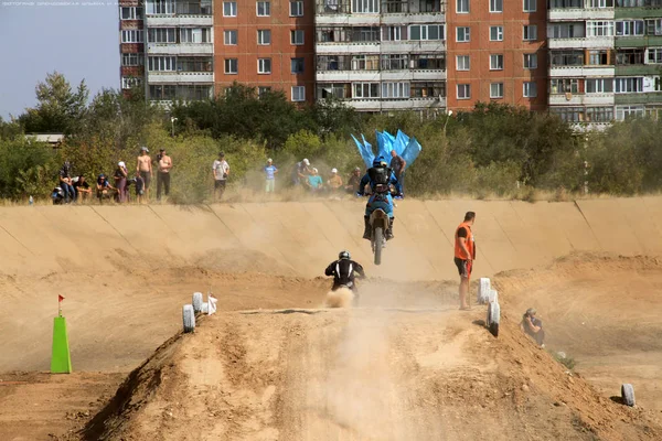 Motocross Wettbewerbe Temirtau 2017 Jahr Die Stadt Karaganda Kasachstan — Stockfoto