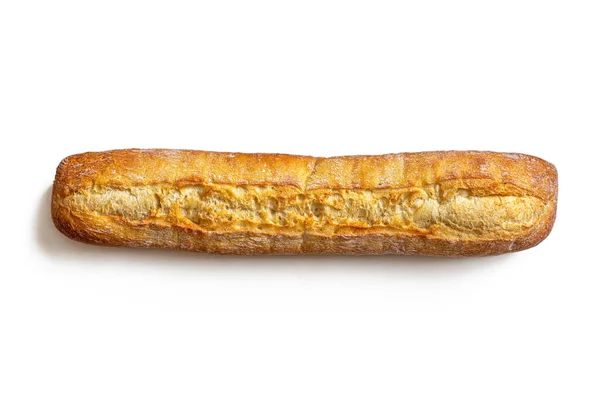 Baguette Rústica Fresca Una Panadería Con Una Corteza Dorada Crujiente — Foto de Stock