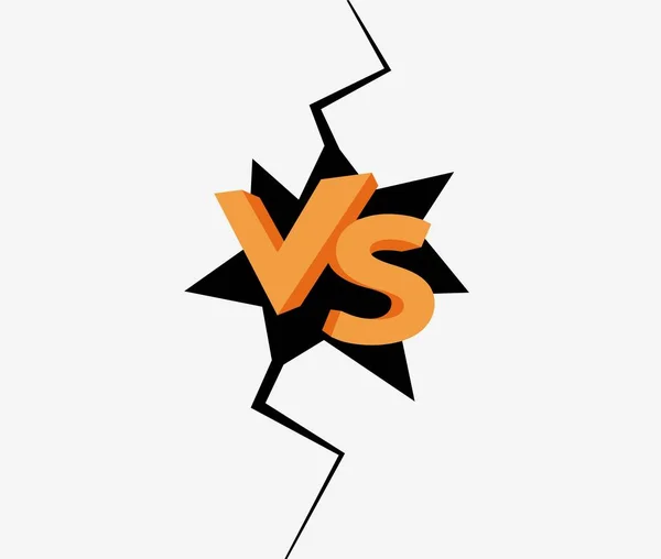 VS laatste duel concurrentie achtergrond. Illustratie confrontatie tussen twee sterke rivalen in verticale zwarte barst. — Stockvector