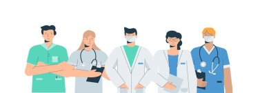 Tıp üniformalı doktorlar ayarlandı. Koronovirüslü doktorların anestezi uzmanı ve cerrah olmasından korkuyorlar..