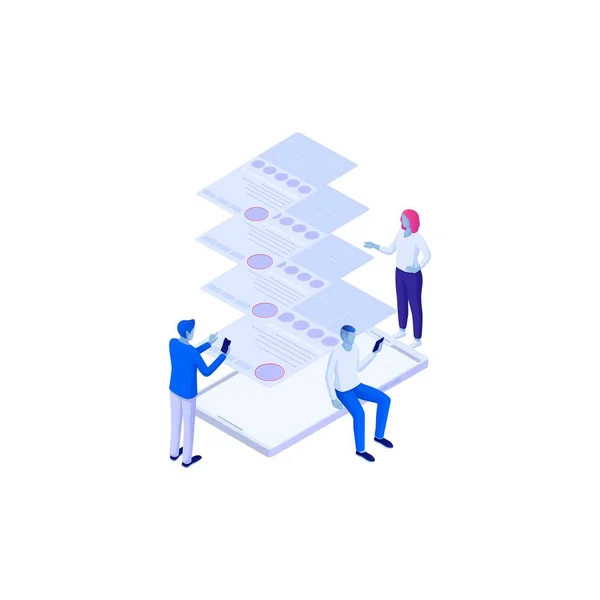 Global social network communication people isometric illustration. Les gens de la communication du monde entier . — Image vectorielle