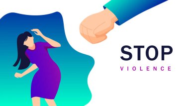 Şiddeti ve kadın illüstrasyonunu durdurun. Suistimal tacizi ve zayıf cinsiyete karşı taciz.