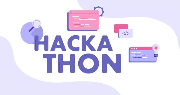 Ilustracja Hackathona. Forum dla programistów nowoczesne programowanie i kodowanie. — Wektor stockowy