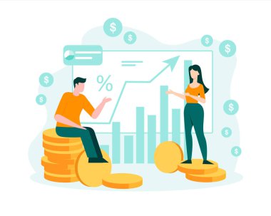 İnsanlar borsanın borsa konseptinde yükselişini izliyor.