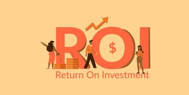 ROI yatırımdan geri döndü. Başarılı pazarlama kar ekonomisi ile karlı yatırım.