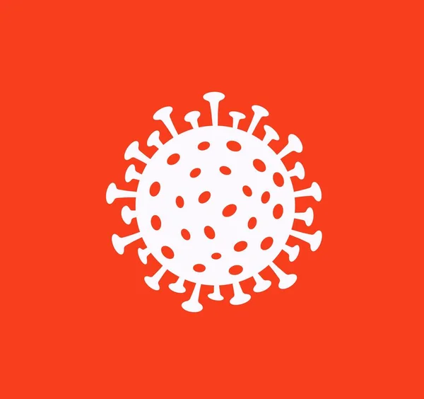 Peligro rojo del coronavirus. Epidemia biológica de bacterias virales blancas pandemia e infección crítica. — Vector de stock