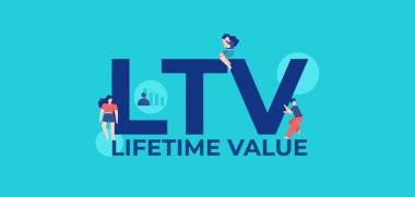 LTV yaşam süresi değeri. Müşteri koruma ve başarılı finansal gelir dağılımı kurumsal iş.