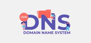 DNS domain name system. Digital graphic scripts and business monitoring interfaces programming and coding technologies. clipart