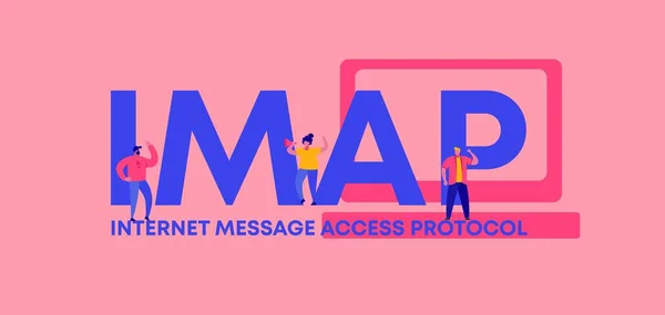 IMAP internet mesaj erişim protokolü. Web yazılım dijital grafik betikleri ve programlama kodlama teknolojileri. — Stok Vektör