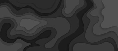 A stylish abstract design featuring black and gray wavy shapes on a dark background, creating a modern and elegant look.