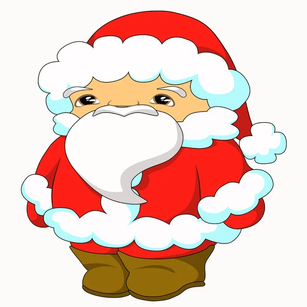 Ein Kleiner Weihnachtsmann Roter Kleidung Braunen Stiefeln Und Langem Bart — Stockfoto