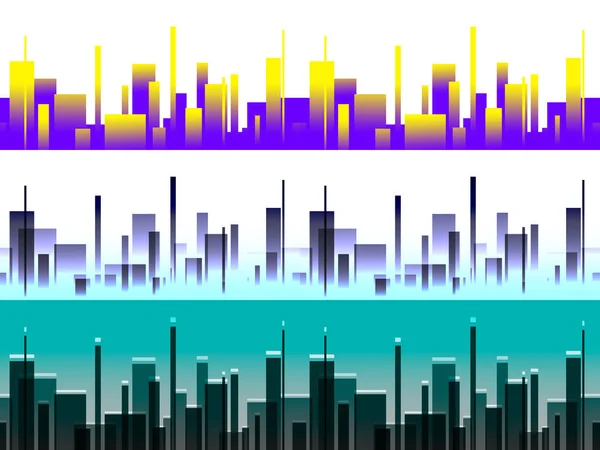 Variantes Abstracción Perfecta Edificios Dispuestos Una Línea Diferentes Colores Con — Foto de Stock