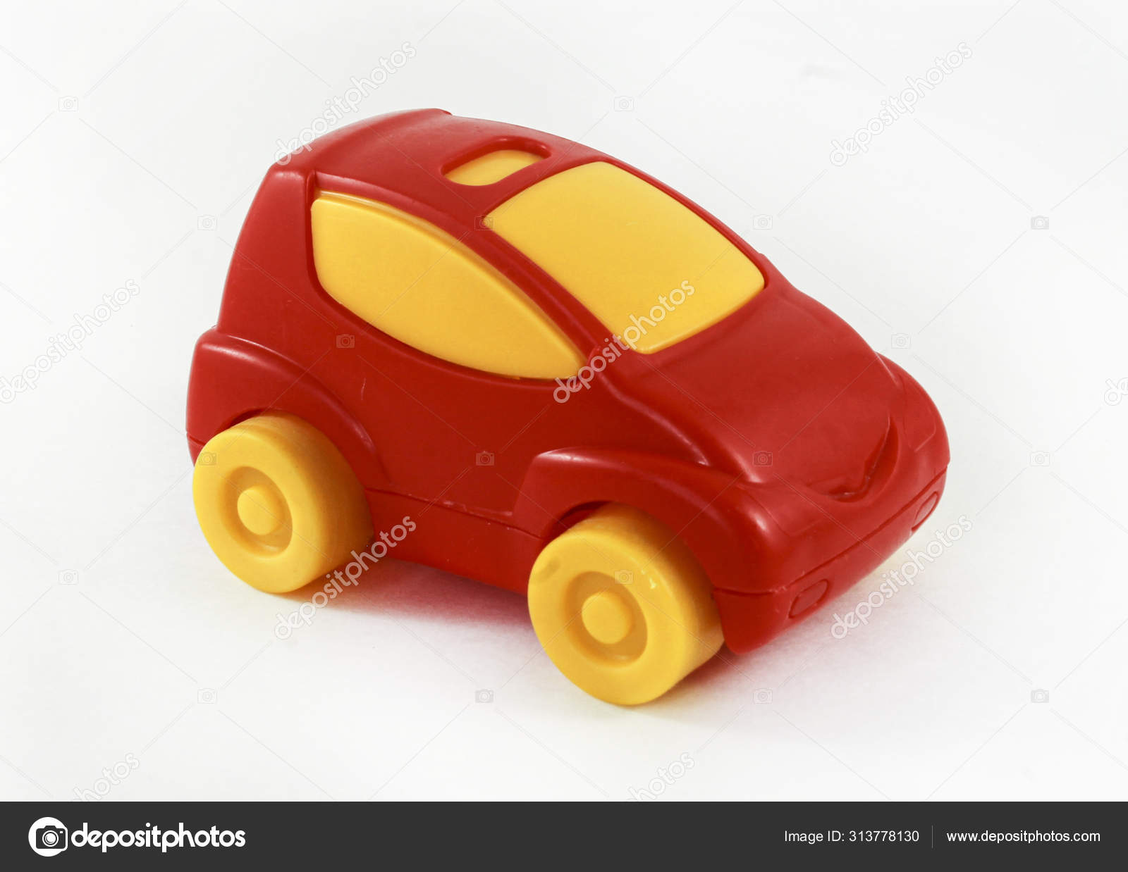 red yellow car toy