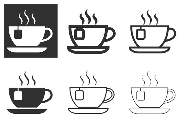 Hot Mug Icon Tea Bags Vector Illustration Mug Tea Icon — Stock Vector