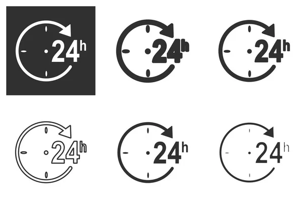 Heures Travail Ouvrez Autour Icône Horloge Isolé Sur Fond Blanc — Image vectorielle