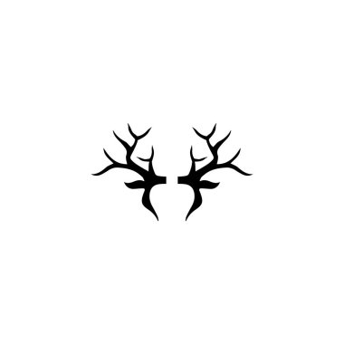 Geyik boynuzu ilüstrasyon logo vektör şablonu