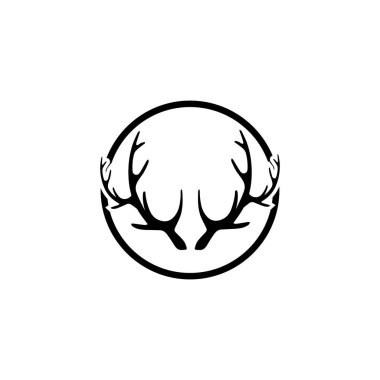 Geyik boynuzu ilüstrasyon logo vektör şablonu