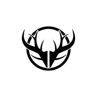 Geyik boynuzu ilüstrasyon logo vektör şablonu