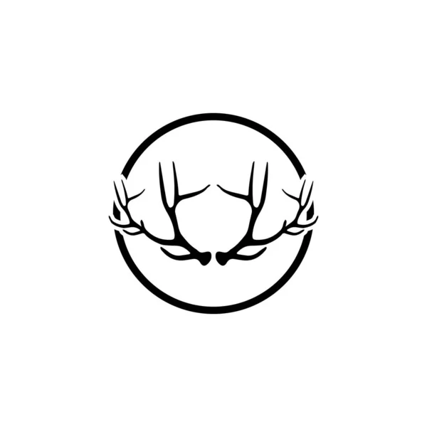 Cornamenta de ciervo cuerno ilustración logotipo vector plantilla — Foto de Stock