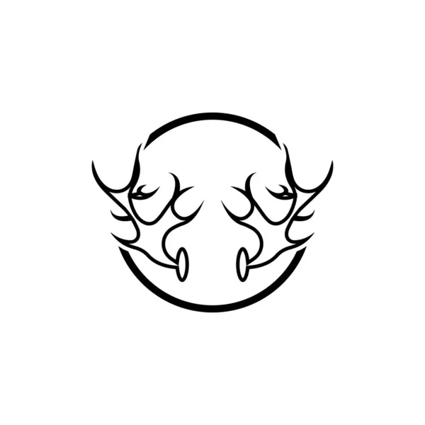 Cornamenta de ciervo cuerno ilustración logotipo vector plantilla —  Fotos de Stock