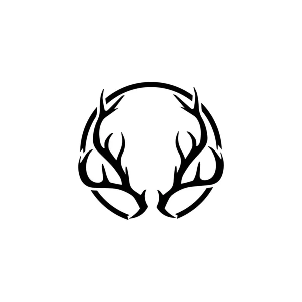 Szarvas agancs szarv illusztráció logó vektor sablon — Stock Fotó