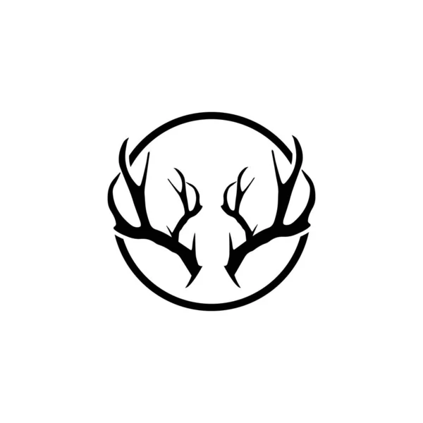 Deer antler horn ilustration logo vector template — Stockfoto