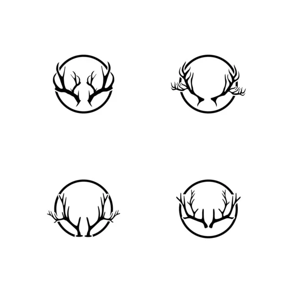 Deer antler horn ilustration logo vector template — Stockfoto