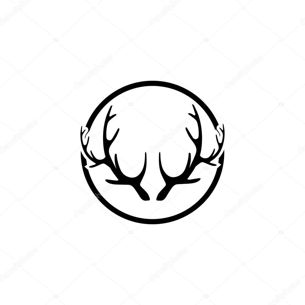 Deer antler horn ilustration logo vector template