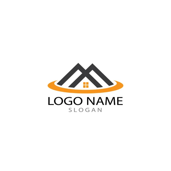 Fastigheter Property and Construction Logo Design för företag — Stockfoto