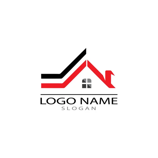 Fastigheter Property and Construction Logo Design för företag — Stockfoto