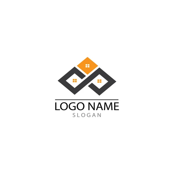 Nemovitosti a stavební logo Design pro firmy — Stock fotografie