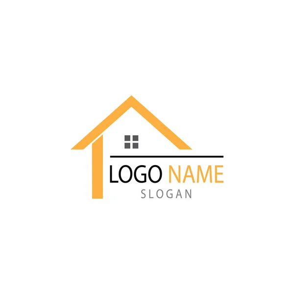 Fastigheter Property and Construction Logo Design för företag — Stockfoto