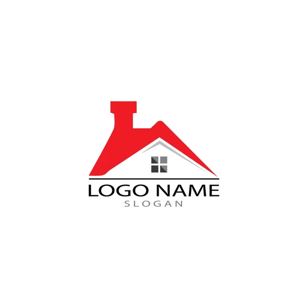 Fastigheter Property and Construction Logo Design för företag — Stockfoto