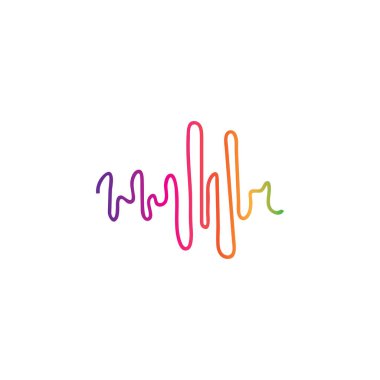 ses dalgası illüstrasyon logo vektör şablonu.