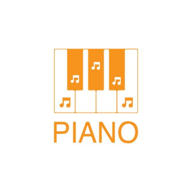 Piyano simgesi vektör görselleştirme şablonu